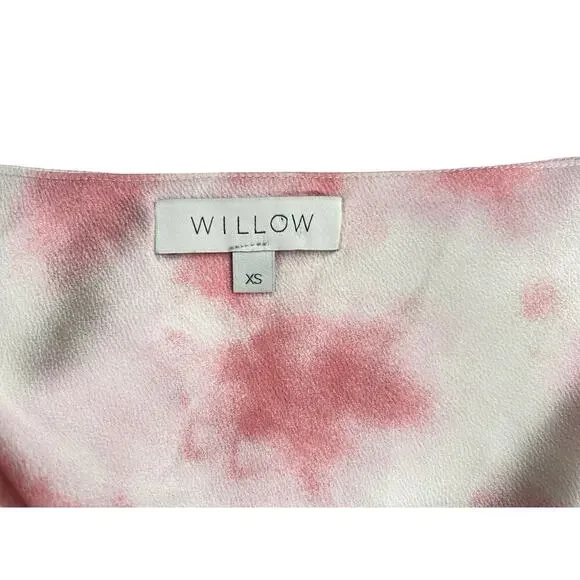 Willow Tie Dye Cowl Neck Silk Like Cami Julia Top in Blush & White - Size XS - Picture 4 of 9